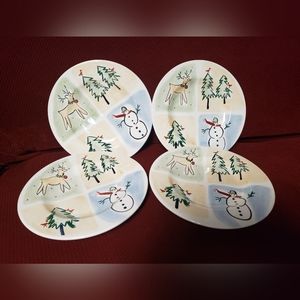Eddie Bauer Christmas plates - salad or desert style (4)
